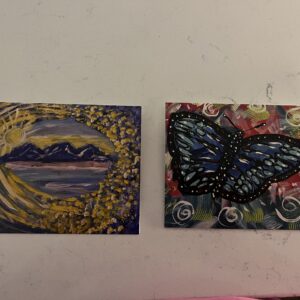 Mountains and Butterfly